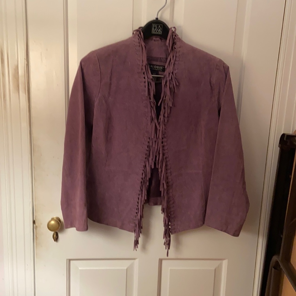 Dusty purple/light lavender leather women’s jacket